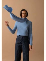 Perfect Cashmere Kaszmirowy sweter "Ashley" w kolorze niebieskim rozmiar: XL. Niebieskie golfy Perfect Cashmere, xl, bez wzorów, z kaszmiru, bez ramiączek. Za 250.35 zł.
