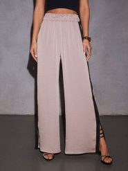 LA Angels Spodnie w kolorze beżowym rozmiar: M. Brązowe spodnie materiałowe LA Angels, na co dzień, m, bez wzorów, z materiału, z podwyższonym stanem. Za 118.28 zł.