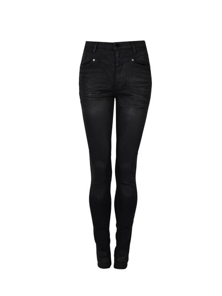 Guess Jeansy "Skinny" | W2RA47 D4KI1 | Kobieta | Czarny. Czarne jeansy Guess, s, z aplikacjami, z podwyższonym stanem. W wyprzedaży za 329.00 zł.