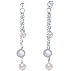 Valero Pearls Kolczyki wiszące z perłą srebro wysokiej próby Perła hodowlana słodkowodna srebrny 1 ct Damski. Szare kolczyki Valero Pearls, z perłą, srebrne. Za 229.99 zł.