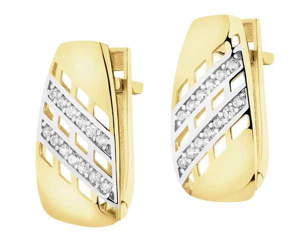 Złote kolczyki z cyrkoniami. Żółte kolczyki Apart, z cyrkonią, złote. Za 1,699.00 zł.