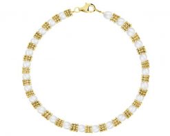 Złota bransoletka z perłami. Żółte bransoletki Apart, złote. Za 4,999.00 zł.