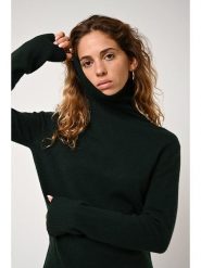 AUTHENTIC CASHMERE Kaszmirowy golf "Fornet" w kolorze ciemnozielonym rozmiar: S. Zielone golfy AUTHENTIC CASHMERE, s, bez wzorów, z kaszmiru, bez ramiączek. Za 228.38 zł.