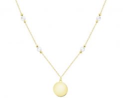 Złoty naszyjnik z perłami i cyrkonią - koło. Żółte naszyjniki Apart, z cyrkonią, złote. Za 1,919.00 zł.
