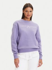 Tommy Hilfiger Bluza WW0WW39791 Fioletowy Relaxed Fit. Fioletowe bluzy TOMMY HILFIGER, xxl, bez wzorów, z syntetyku, bez kaptura. Za 429.99 zł.