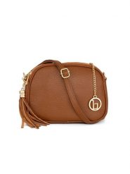 Lia Biassoni Skórzana torebka "Flumendosa" w kolorze karmelowym - 23 x 17 x 7 cm rozmiar: onesize. Brązowe torby na ramię Lia Biassoni, bez wzorów, z materiału, na ramię, bez dodatków. Za 231.68 zł.