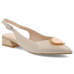 Beżowe Sandały S.Barski Eleganckie Obuwie Damskie. Brązowe sandały S.BARSKI, z aplikacjami, ze skóry, eleganckie, bez obcasa, na obcasie, bez zapięcia. Za 339.00 zł.