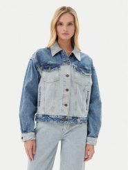 Guess Jeans Kurtka jeansowa W5YN56 D5M56 Niebieski Regular Fit. Niebieskie kurtki Guess Jeans, m, z aplikacjami, z bawełny, bez kaptura. Za 519.00 zł.