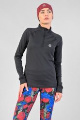 Bluza Coldproof Ocieplana Zip Damska Nessi Sportswear. Czarne bluzy NESSI SPORTSWEAR, na jesień, m, bez wzorów, z elastanu, bez kaptura. Za 499.00 zł.