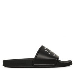 Klapki KARL LAGERFELD. Czarne klapki KARL LAGERFELD, bez wzorów, bez obcasa. Za 269.99 zł.