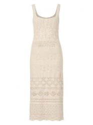 Rich & Royal Sukienka w kolorze kremowym rozmiar: M. Brązowe sukienki Rich & Royal, m, bez wzorów, z bawełny, bez kołnierzyka, bez ramiączek, maxi. Za 194.18 zł.