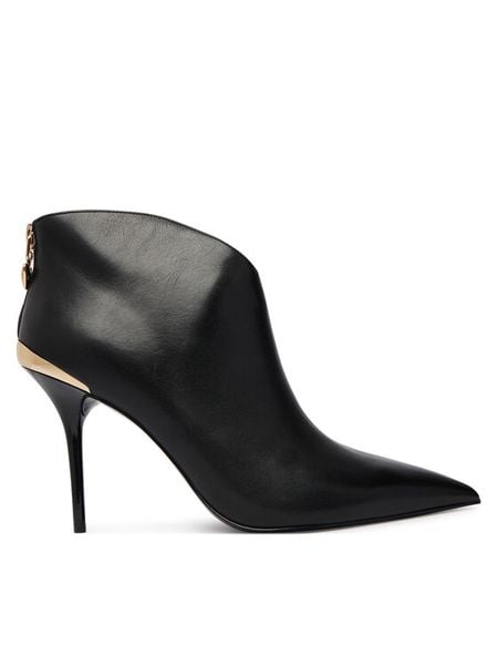 LOVE MOSCHINO Botki JA21069G1PIA0000 Czarny. Czarne botki Love Moschino, bez wzorów, ze skóry, bez obcasa, na szpilce, bez zapięcia. Za 1,339.00 zł.