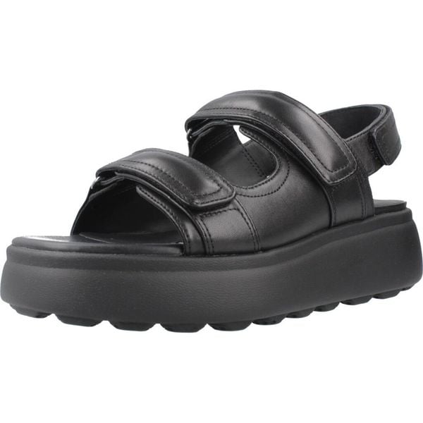 Sandały GEOX D55D4B Czarny. Czarne sandały Geox, bez wzorów, ze skóry, bez obcasa, bez zapięcia. Za 467.99 zł.