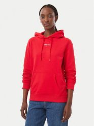 Tommy Jeans Bluza Classic Logo DW0DW23537 Czerwony Regular Fit. Czerwone bluzy Tommy Jeans, s, bez wzorów, z bawełny, bez kaptura. Za 394.99 zł.