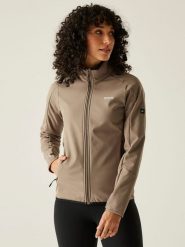 Regatta Kurtka softshellowa "Moutdale" w kolorze beżowym rozmiar: 46. Brązowe kurtki sportowe Regatta, bez wzorów, z materiału, bez kaptura, outdoorowe. Za 148.26 zł.
