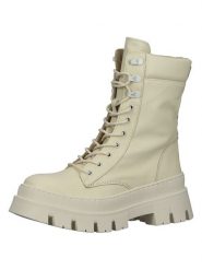 Steve Madden Skórzane botki w kolorze kremowym rozmiar: 40. Brązowe botki Steve Madden, bez wzorów, bez obcasa, na platformie, bez zapięcia. Za 272.31 zł.