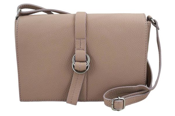 Listonoszka skórzana BARBERINI'S pudrowa 947-18. Czerwone torebki klasyczne Barberini's, bez wzorów, ze skóry, małe, bez dodatków. Za 203.99 zł.