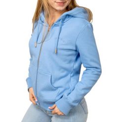 Damska bluza z kapturem zapinana na zamek Superdry Essential Logo Hb. Niebieskie bluzy Superdry, m, bez wzorów, z bawełny, z kapturem. Za 346.45 zł.