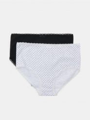 Bawełniane majtki figi z wysokim stanem 2 pack - wielobarwny. Figi Sinsay, l, bez wzorów, z bawełny. Za 11.99 zł.
