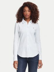 Tommy Hilfiger Koszula 1985 WW0WW43528 Niebieski jasny Slim Fit. Niebieskie koszule TOMMY HILFIGER, xxs, bez wzorów, z bawełny, bez kołnierzyka, bez ramiączek. Za 409.99 zł.