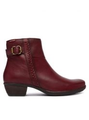 Pikolinos Botki Utiel W7P-8501 Bordowy. Czerwone botki Pikolinos, bez wzorów, ze skóry, bez obcasa, na słupku, bez zapięcia. Za 759.99 zł.