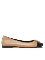 Tory Burch Baleriny Cap-Toe Ballet 154513 Beżowy. Brązowe baleriny Tory Burch, bez wzorów, ze skóry, bez obcasa. Za 949.99 zł.