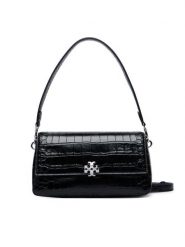 Tory Burch Torebka Charlie Embossed Croc Small Shoulder Bag 183522 Czarny. Czarne torebki klasyczne Tory Burch, bez wzorów, ze skóry, bez dodatków. Za 2,634.00 zł.