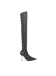 Elisabetta Franchi Kozaki SA-33L-36E2 Czarny. Czarne kozaki Elisabetta Franchi, z materiału, bez obcasa, na szpilce, bez zapięcia. Za 6,179.00 zł.