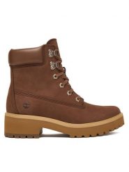 Timberland Trzewiki Carnaby TB0A2CT5EM51 Brązowy. Brązowe botki Timberland, bez wzorów, z nubiku, bez obcasa, na płaskiej podeszwie, bez zapięcia. Za 749.99 zł.