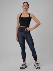 Legginsy fitness szybkoschnące damskie. Szare legginsy 4f, xs, bez wzorów, z dzianiny, z podwyższonym stanem, do biegania. Za 99.99 zł.