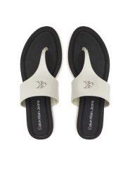 Calvin Klein Jeans Japonki Flat Sandal Toepost Mg YW0YW01691 Biały. Białe klapki Calvin Klein Jeans, bez wzorów, z jeansu, bez obcasa. Za 259.99 zł.