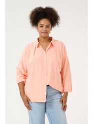 KAFFE curve Bluzka w kolorze brzoskwiniowym rozmiar: 50. Pomarańczowe bluzki KAFFE curve, bez wzorów, bez kołnierzyka, bez ramiączek. Za 78.99 zł.