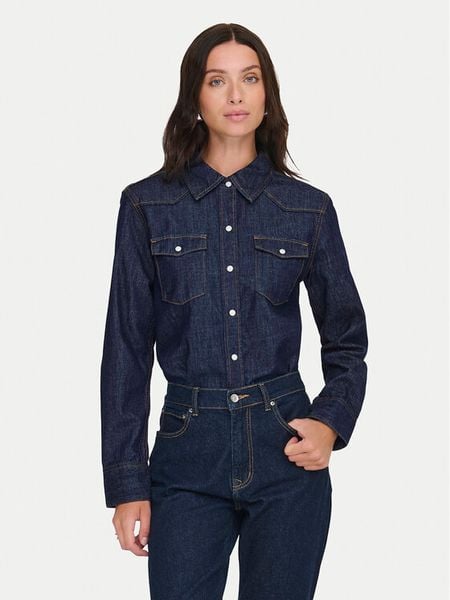 ONLY Koszula jeansowa Charlize 15364777 Niebieski Regular Fit. Niebieskie koszule Only, m, bez wzorów, z bawełny, bez kołnierzyka, bez ramiączek. Za 169.99 zł.