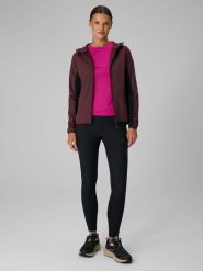 4F Legginsy trekkingowe damskie - czarne L. Czarne legginsy 4f, l, bez wzorów, z materiału, z podwyższonym stanem. Za 199.99 zł.