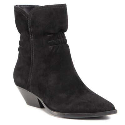 Gino Rossi V365C-506-2 Czarny. Czarne botki Gino Rossi, bez wzorów, ze skóry, bez obcasa, bez zapięcia. Za 349.99 zł.