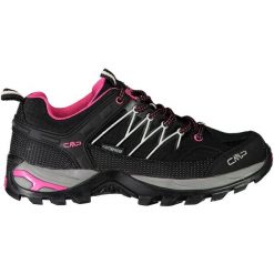 Buty trekkingowe damskie CMP Rigel Low WP. Czarne obuwie sportowe CMP, ze skóry, bez zapięcia. Za 327.50 zł.