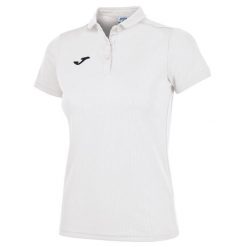 Koszulka polo do tenisa damska Joma Hobby. Białe bluzki Joma, l, bez wzorów, sportowe, bez kołnierzyka, bez ramiączek. Za 101.99 zł.
