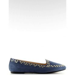 Mokasyny lordsy granatowe 1389 Navy. Niebieskie lordsy ButyModne, z aplikacjami, ze skóry, eleganckie, bez obcasa, bez zapięcia. Za 77.94 zł.