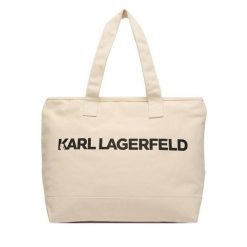 Torebka KARL LAGERFELD. Białe shopper KARL LAGERFELD, bez wzorów, bez dodatków. Za 389.99 zł.