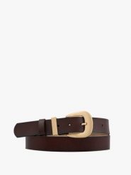Brązowy pasek damski. Brązowe paski Ryłko, bez wzorów, ze skóry, eleganckie. Za 119.99 zł.