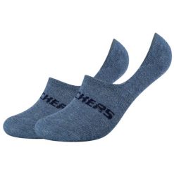 Skarpetki sportowe dla dorosłych 2PPK Mesh Ventilation Footies Socks. Niebieskie skarpety Skechers, bez wzorów, z meshu. Za 29.99 zł.