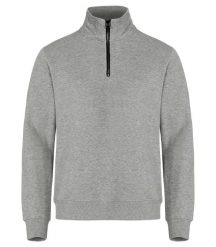 Clique Bluza ½ zip unisex z ukrytą kieszenią zapinaną na zamek – grey melange. Szare bluzy CLIQUE, l, bez wzorów, z bawełny, bez kaptura. Za 220.02 zł.