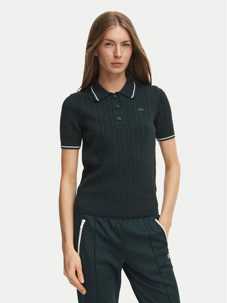 Lacoste Polo AF0972 Zielony Regular Fit. Zielone koszulki polo Lacoste, bez wzorów, z bawełny, bez kołnierzyka, bez ramiączek. Za 724.99 zł.