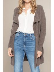 Perfect Cashmere Kaszmirowy kardigan "Abigail" w kolorze szarobrązowym rozmiar: XL. Brązowe kardigany Perfect Cashmere, xl, bez wzorów, z kaszmiru. Za 503.95 zł.