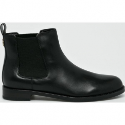 Lauren Ralph Lauren - Botki. Czarne botki Lauren Ralph Lauren, bez wzorów, z materiału, bez obcasa, na obcasie, bez zapięcia. Za 699.90 zł.