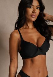 Czarny Gładki Biustonosz o Klasycznym Fasonie Arriethia. Czarne biustonosze Renee, bez wzorów. Za 19.99 zł.