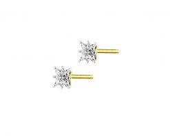Kolczyki z żółtego złota z diamentami - gwiazdy - 0,006 ct - próba 375. Żółte kolczyki Apart, z diamentem, złote. Za 659.00 zł.
