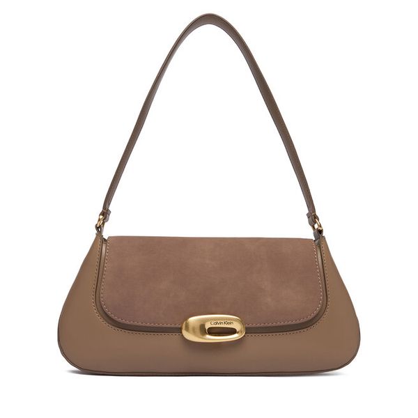 Torebka Calvin Klein. Brązowe torebki klasyczne Calvin Klein, bez wzorów, bez dodatków. Za 529.99 zł.