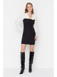 Trendyol Sukienka w kolorze biało-czarnym rozmiar: 34. Białe sukienki Trendyol, bez wzorów, bez kołnierzyka, bez ramiączek, mini. Za 60.99 zł.