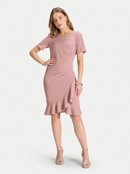 Swing Sukienka koktajlowa 5AH04800 Różowy Regular Fit. Czerwone sukienki Swing, bez wzorów, z syntetyku, wizytowe, bez kołnierzyka, bez ramiączek. Za 919.99 zł.